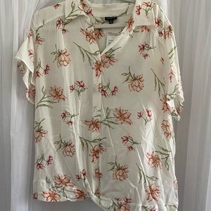 torrid Cream Floral Button-Up Blouse